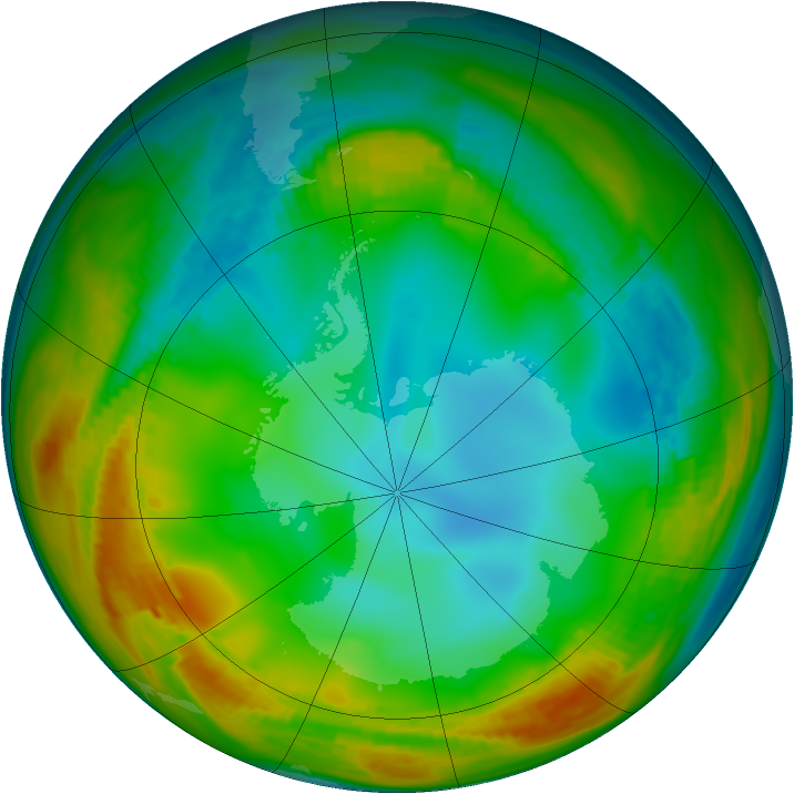 Antarctic ozone map for 07 July 1979